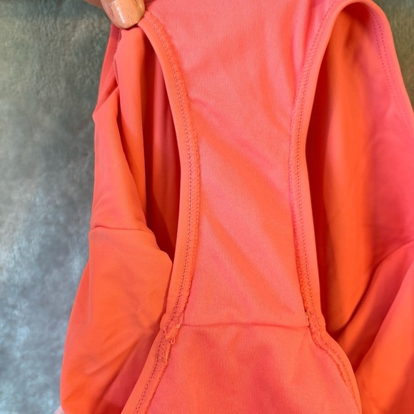 Marilyn Monroe Coral One-Piece Swimsuit Strappy Back Sz M - Picture 5 of 5